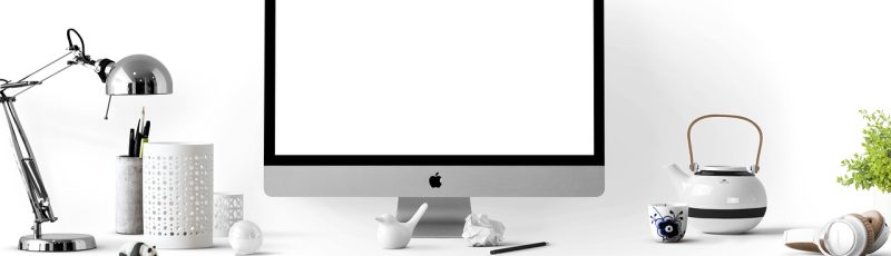 apple, computer, desk